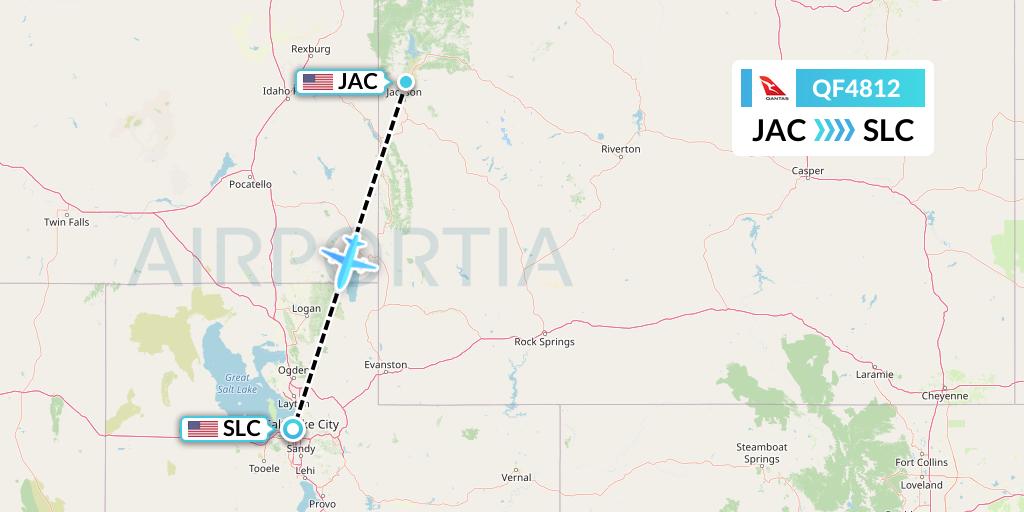 QF4812 Qantas Flight Map: Jackson to Salt Lake City