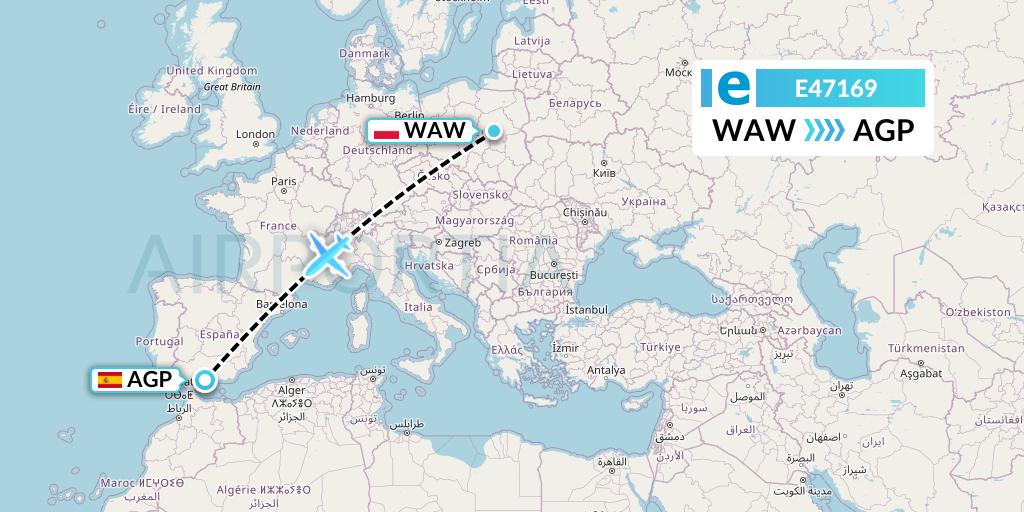 E47169 Estelar Latinoamerica C.A. Flight Map: Warsaw to Malaga