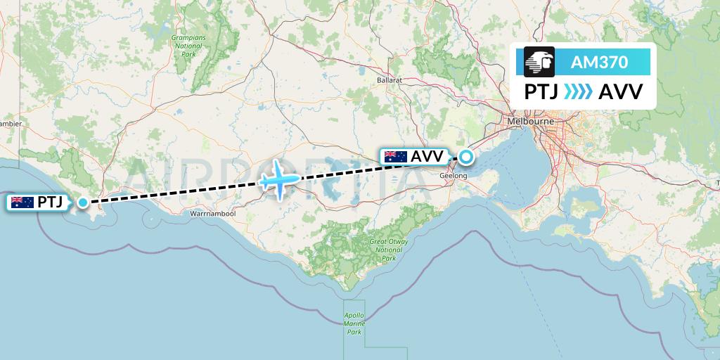 AM370 Aeromexico Flight Map: Portland to Melbourne