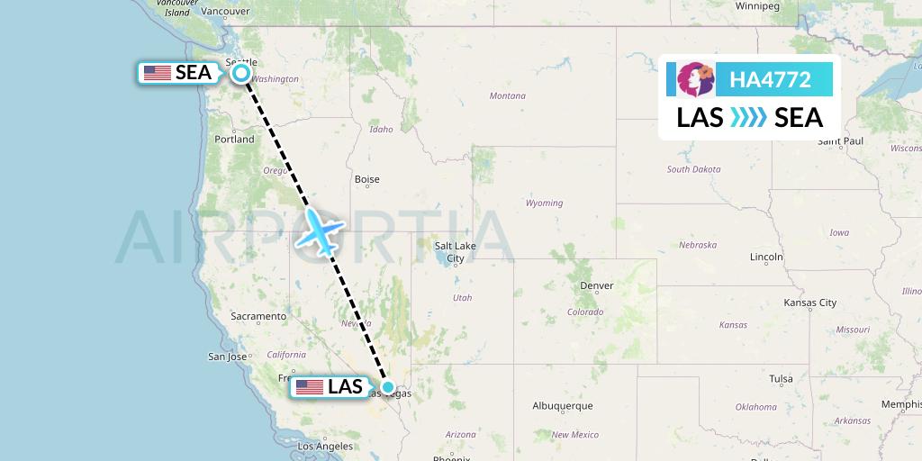 HA4772 Hawaiian Airlines Flight Map: Las Vegas to Seattle
