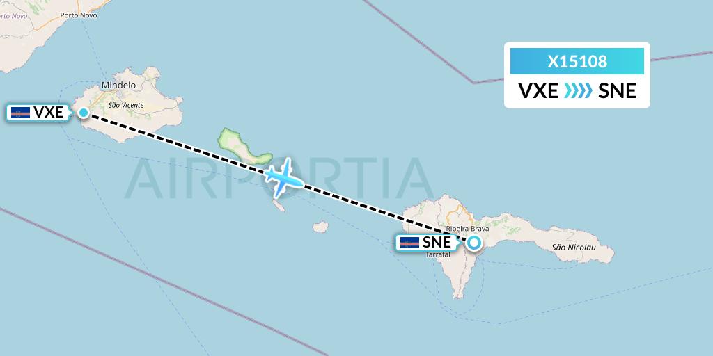 X15108 Nik Airways Flight Map: Sao Vicente to Preguica