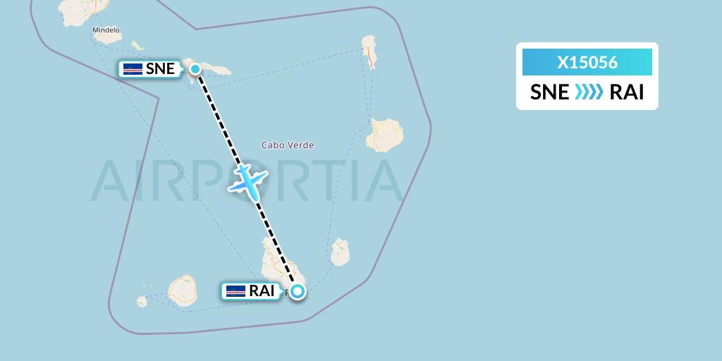 X15056 Nik Airways Flight Map: Preguica to Praia