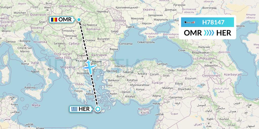 H78147 Eagle Air Flight Map: Oradea to Heraklion