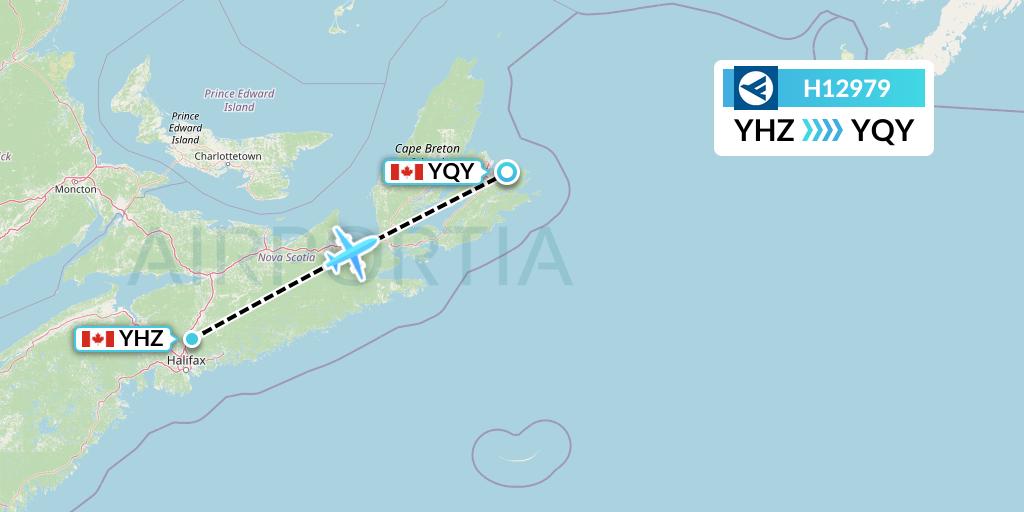 H12979 Hahn Air Systems Flight Map: Halifax to Sydney
