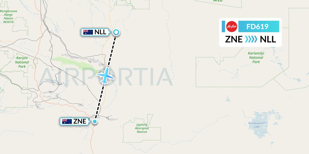 FD619 Thai AirAsia Flight Map: Newman to Australia