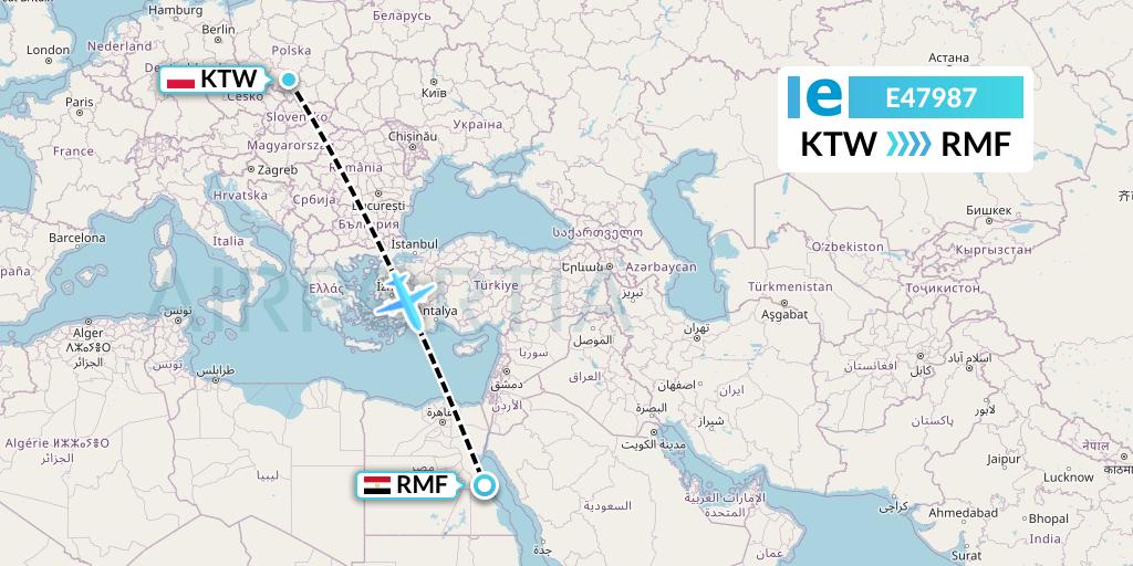 E47987 Estelar Latinoamerica C.A. Flight Map: Katowice to Marsa Alam