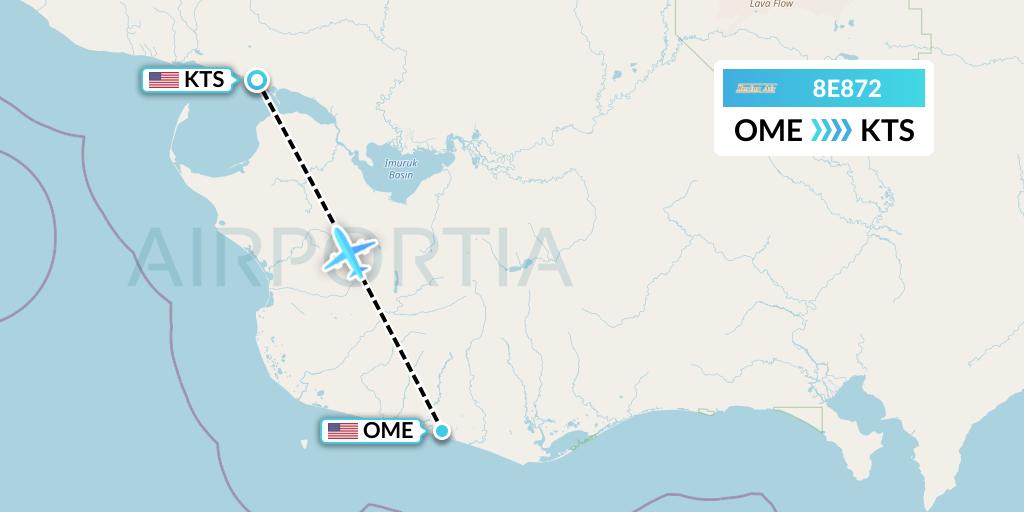 8E872 Bering Air Flight Map: Nome to Brevig Mission