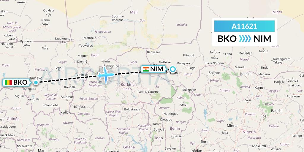 A11621 A.p.g. Distribution Systems Flight Map: Bamako to Niamey