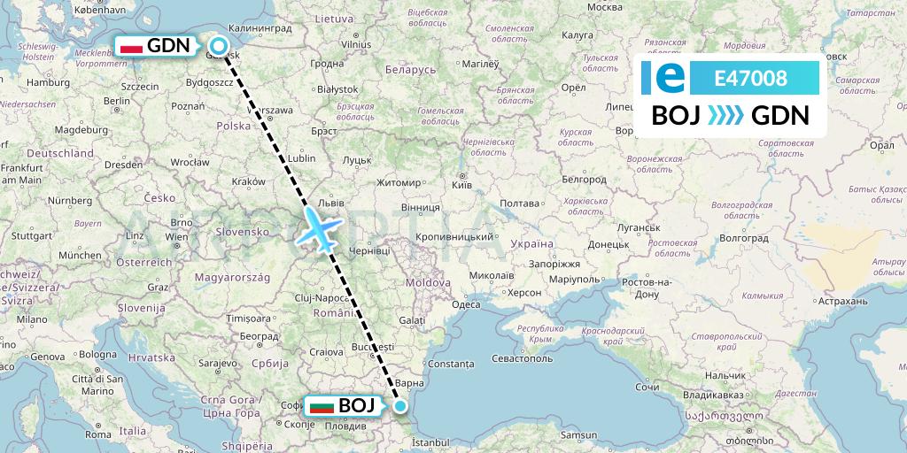 E47008 Estelar Latinoamerica C.A. Flight Map: Burgas to Gdansk