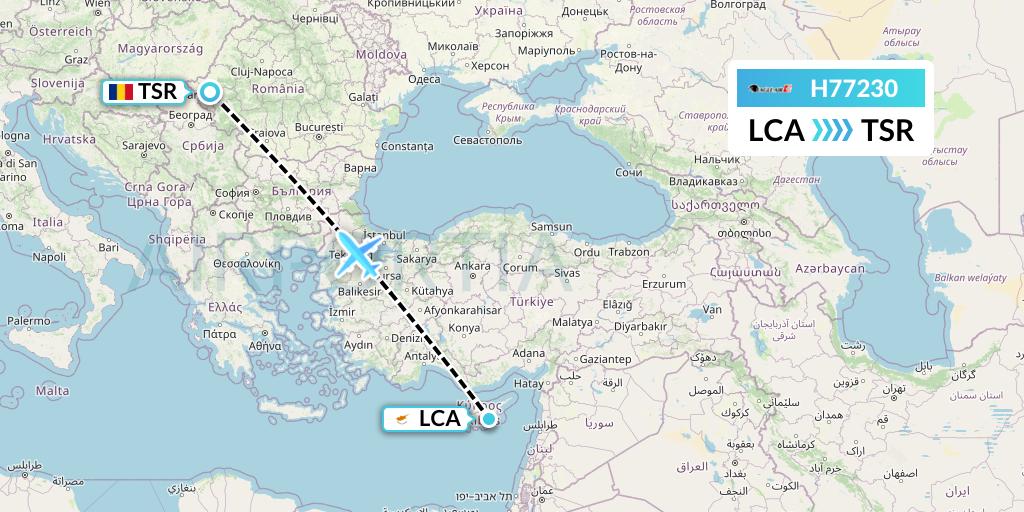 H77230 Eagle Air Flight Map: Larnaca to Timisoara