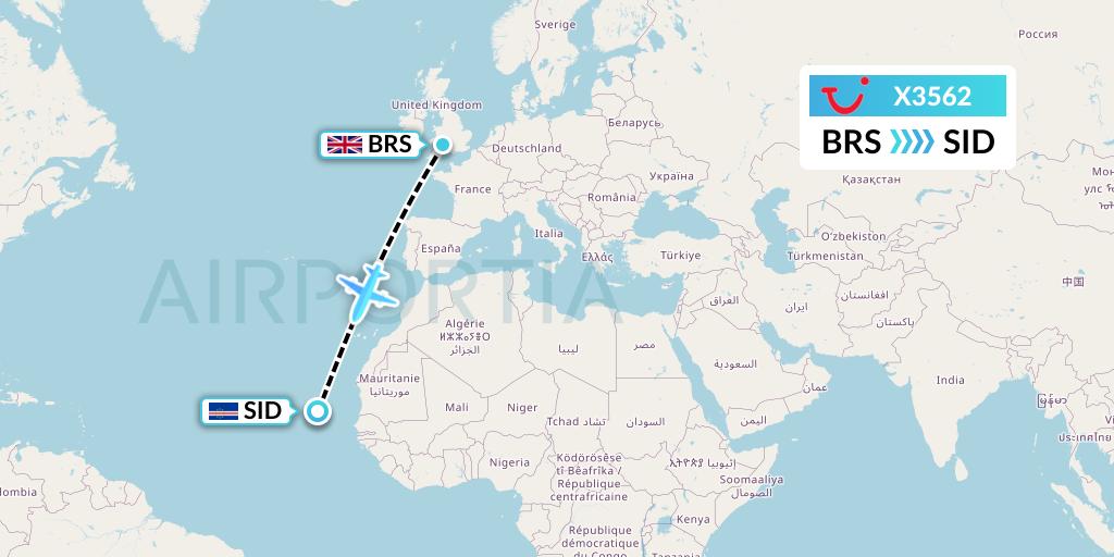 X3562 TUI fly Germany Flight Map: Bristol to Espargos