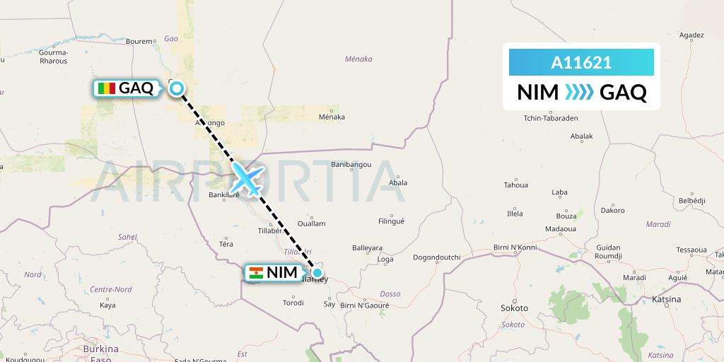 A11621 A.p.g. Distribution Systems Flight Map: Niamey to Mali
