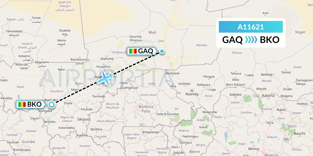 A11621 A.p.g. Distribution Systems Flight Map: Mali to Bamako