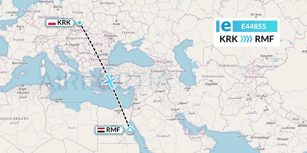 E44855 Estelar Latinoamerica C.A. Flight Map: Krakow to Marsa Alam