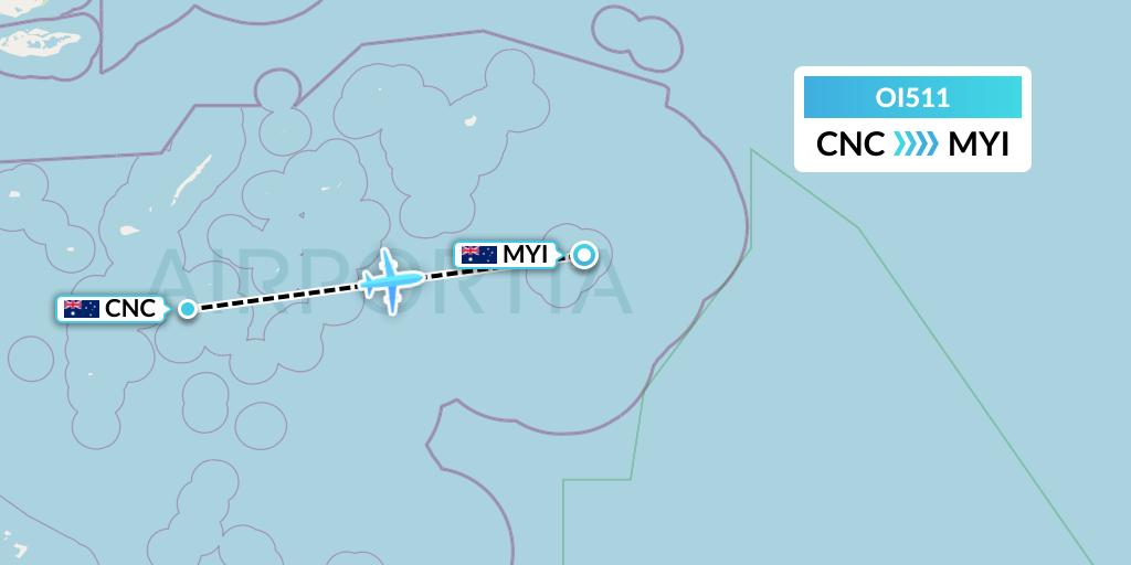 OI511 Hinterland Aviation Flight Map: Australia to Murray Island