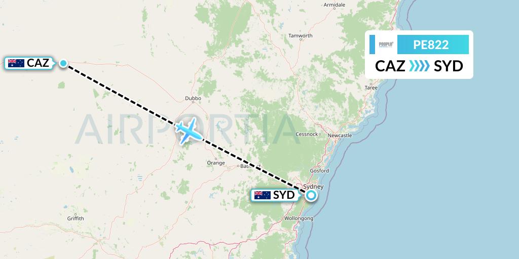 PE822 People's Viennaline Flight Map: Australia to Sydney