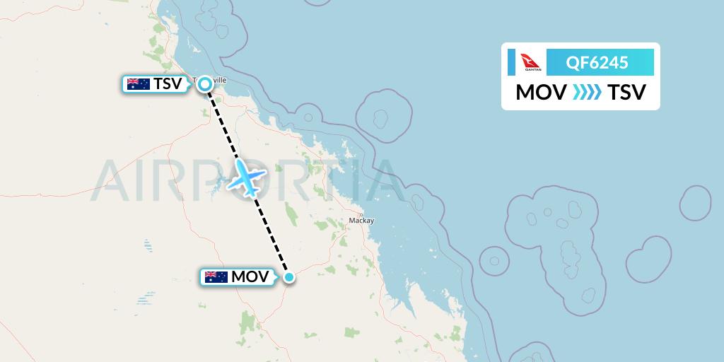 QF6245 Qantas Flight Map: Moranbah to Townsville
