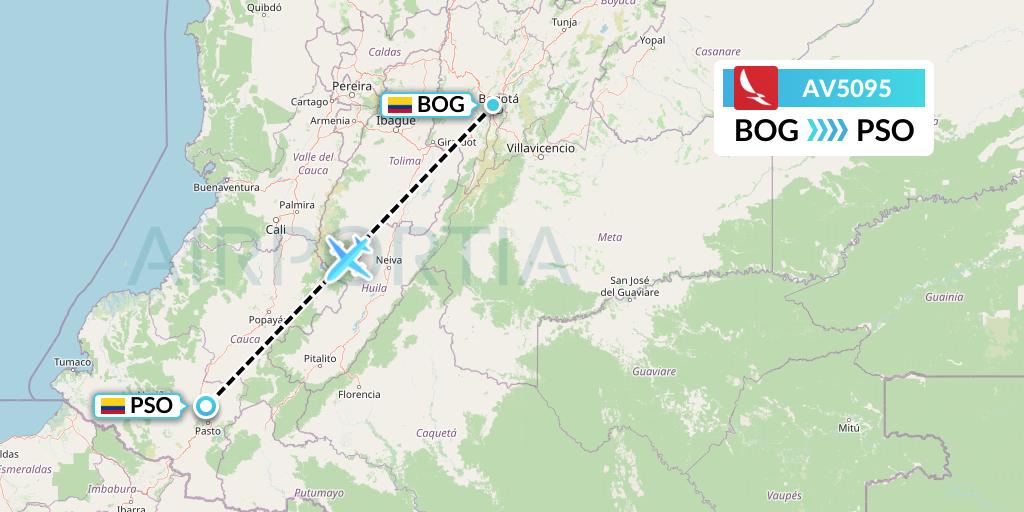 AV5095 Avianca Flight Map: Bogota to Pasto
