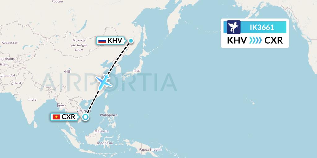 IK3661 Air Kiribati Flight Map: Khabarovsk to Nha Trang
