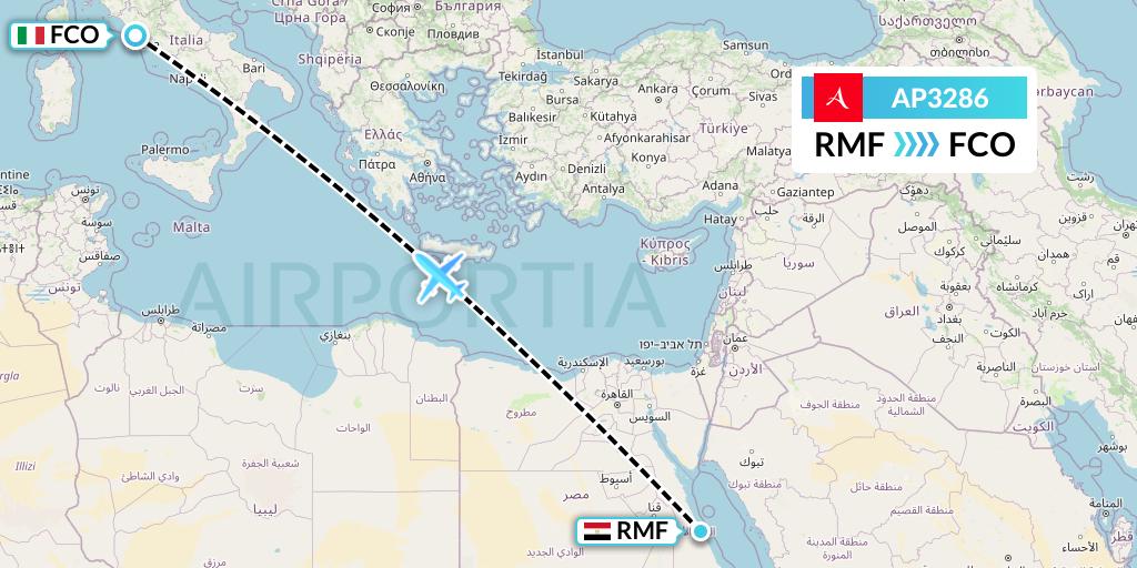 AP3286 AlbaStar Flight Map: Marsa Alam to Rome