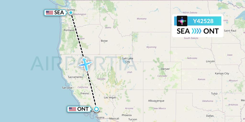 Y42528 Volaris Flight Map: Seattle to Ontario