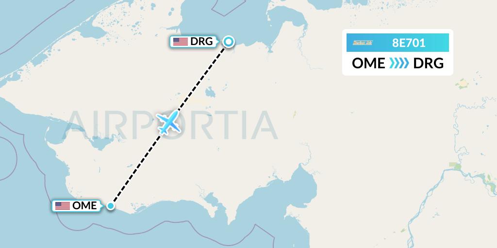 8E701 Bering Air Flight Map: Nome to Deering