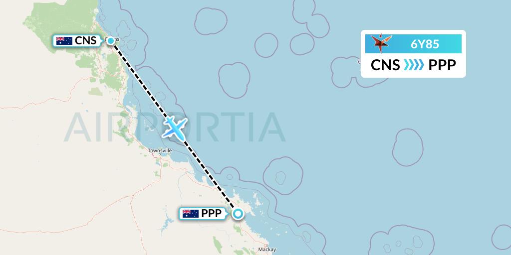 6Y85 SmartLynx Flight Map: Cairns to Proserpine