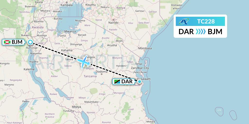 TC228 Flight Status Air Tanzania: Dar-es-Salaam to Bujumbura (ATC228)