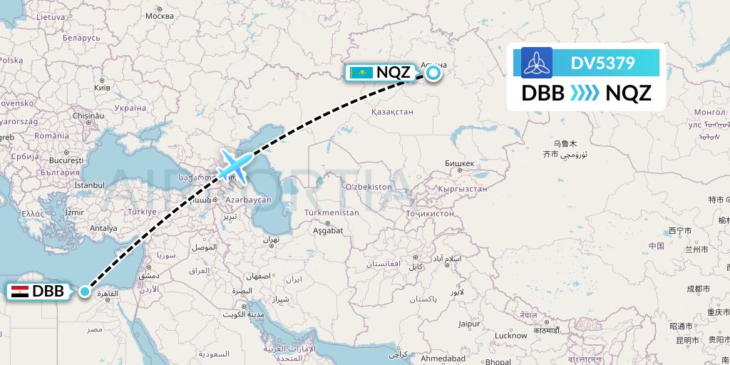 DV5379 SCAT Flight Map: El Alamein to Astana