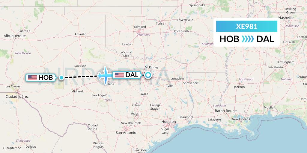 XE981 Jsx Flight Map: Hobbs to Dallas