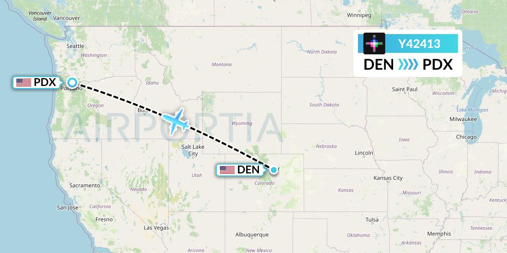 Y42413 Volaris Flight Map: Denver to Portland