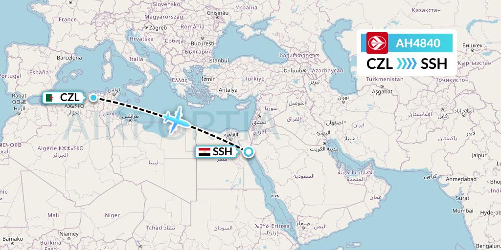 AH4840 Air Algerie Flight Map: Constantine to Sharm el-Sheikh