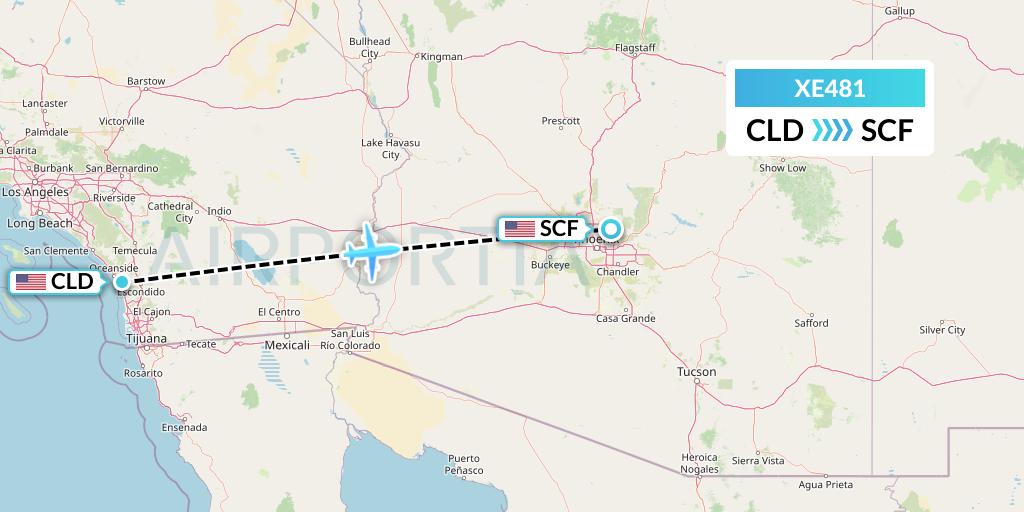 XE481 Jsx Flight Map: San Diego to Scottsdale