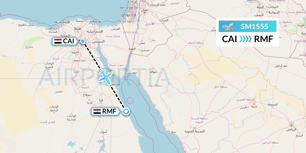 SM1555 Air Cairo Flight Map: Cairo to Marsa Alam