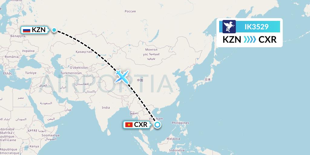 IK3529 Air Kiribati Flight Map: Kazan to Nha Trang