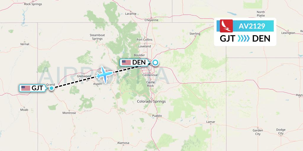 AV2129 Avianca Flight Map: Grand Junction to Denver