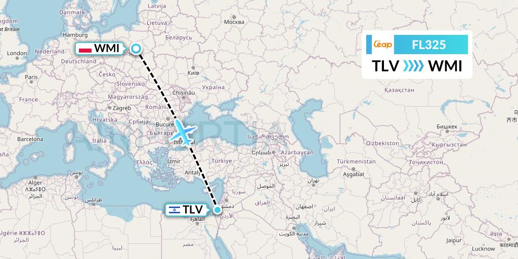 FL325 AirTran Flight Map: Tel Aviv to Warsaw