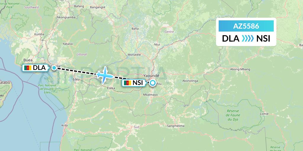 AZ5586 ITA Airways Flight Map: Douala to Yaounde