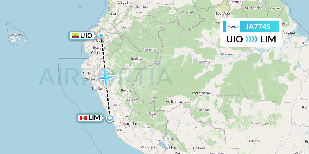 JA7745 JetSMART Flight Map: Quito to Lima