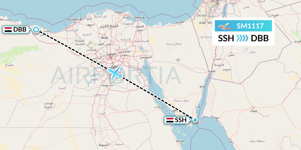 SM1117 Air Cairo Flight Map: Sharm el-Sheikh to El Alamein