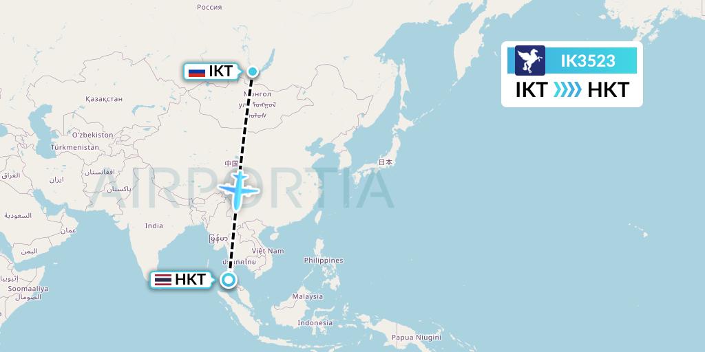 IK3523 Air Kiribati Flight Map: Irkutsk to Phuket