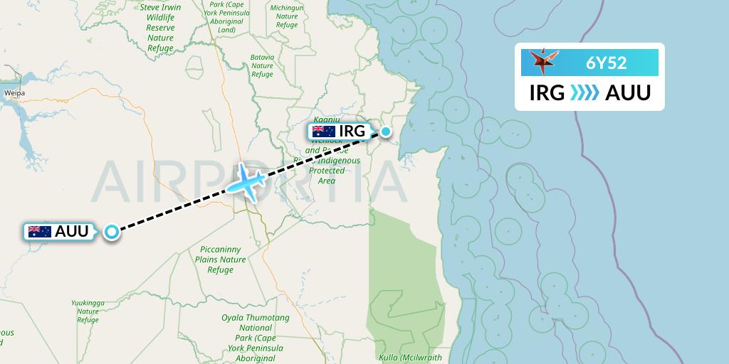 6Y52 SmartLynx Flight Map: Australia to Aurukun