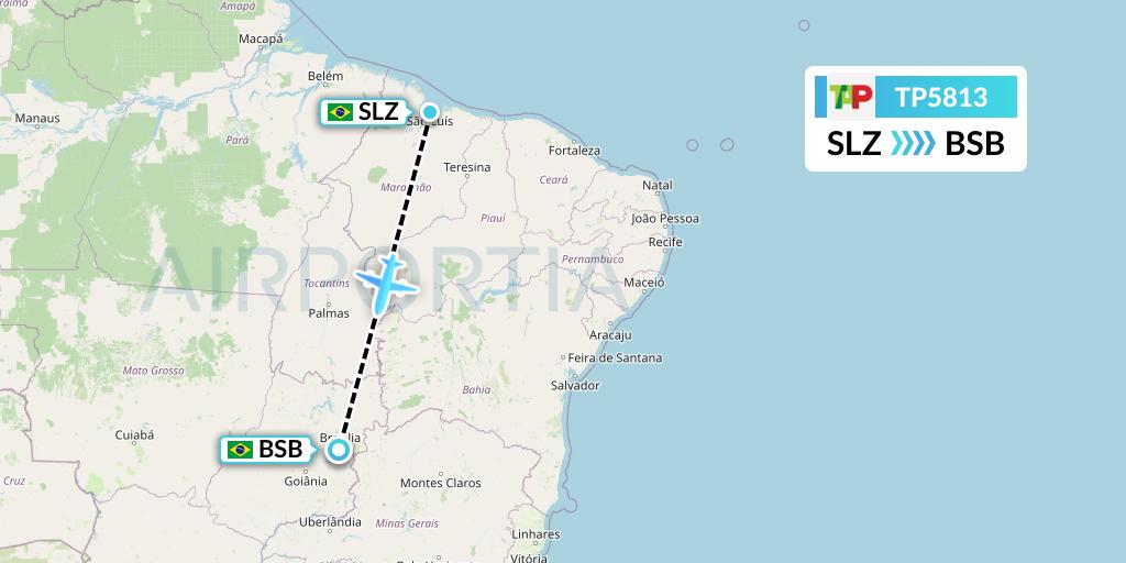 TP5813 TAP Portugal Flight Map: Sao Luis to Brasilia