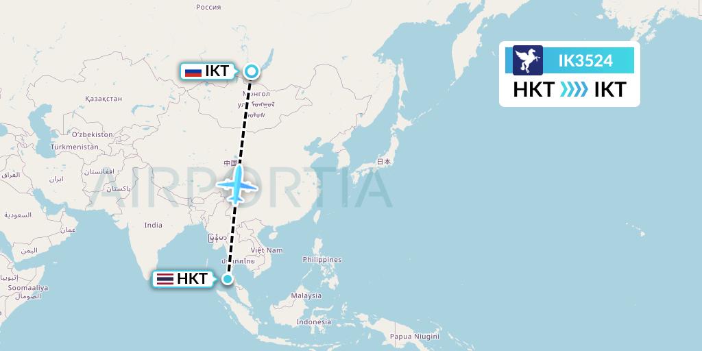 IK3524 Air Kiribati Flight Map: Phuket to Irkutsk