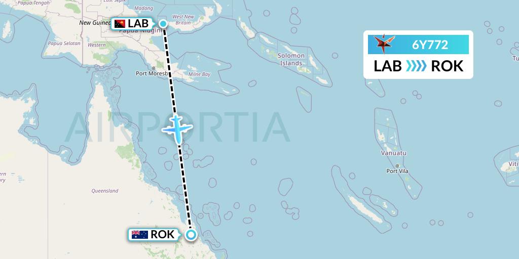 6Y772 SmartLynx Flight Map: Lablab to Rockhampton