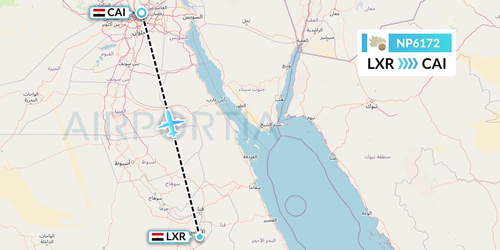 NP6172 Nile Air Flight Map: Luxor to Cairo