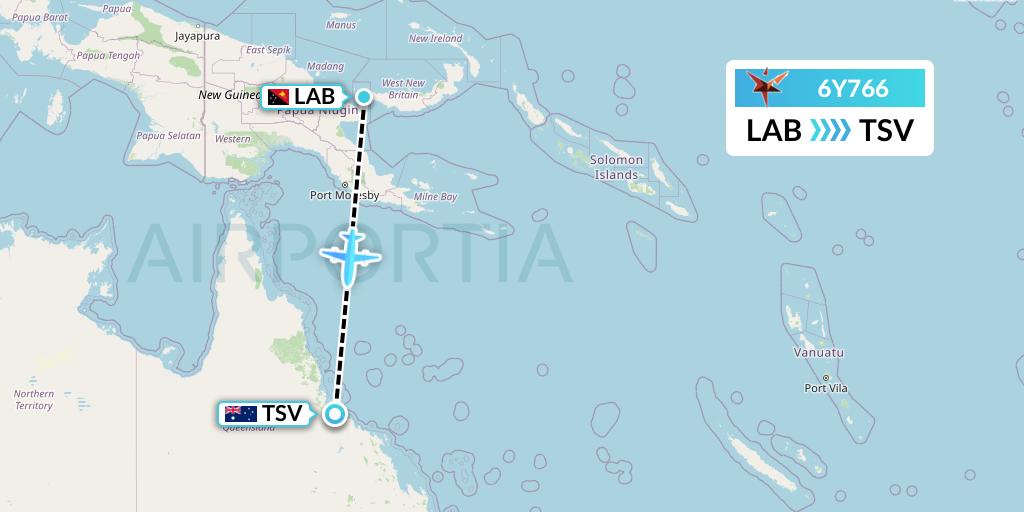 6Y766 SmartLynx Flight Map: Lablab to Townsville
