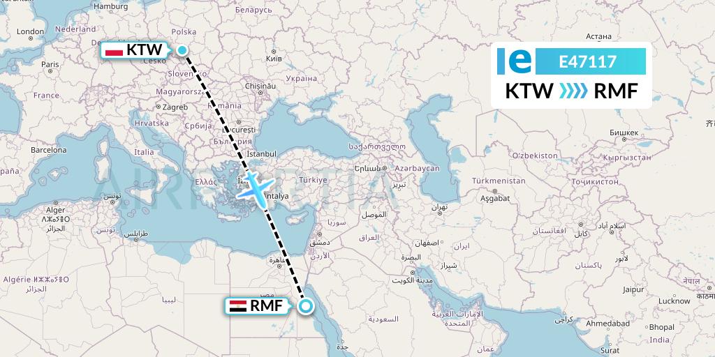 E47117 Estelar Latinoamerica C.A. Flight Map: Katowice to Marsa Alam