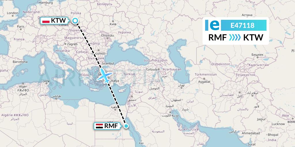 E47118 Estelar Latinoamerica C.A. Flight Map: Marsa Alam to Katowice