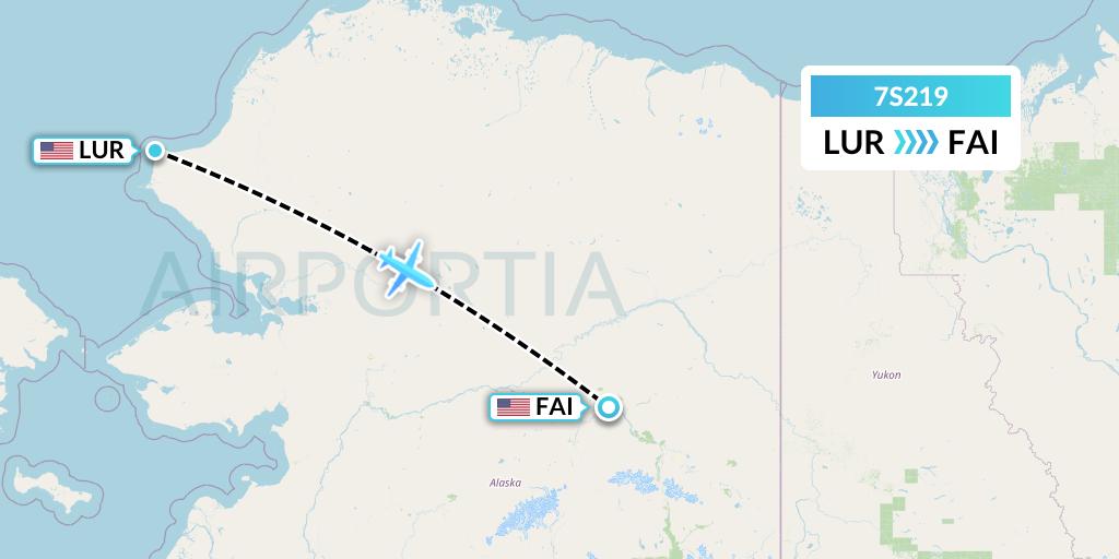 7S219 Ryan Air (USA) Flight Map: Cape Lisburne to Fairbanks